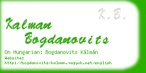 kalman bogdanovits business card
